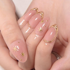 XZMeiLun close-up of 3D gold line star detail adding elegant sparkle