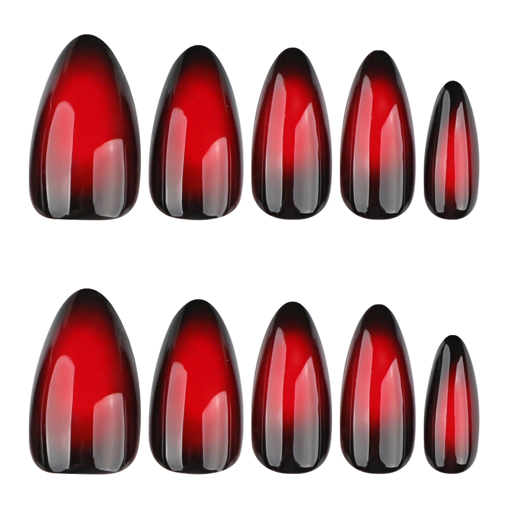 XZMeiLun close-up of red to black ombre finish, dramatic glossy depth