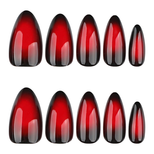XZMeiLun close-up of red to black ombre finish, dramatic glossy depth