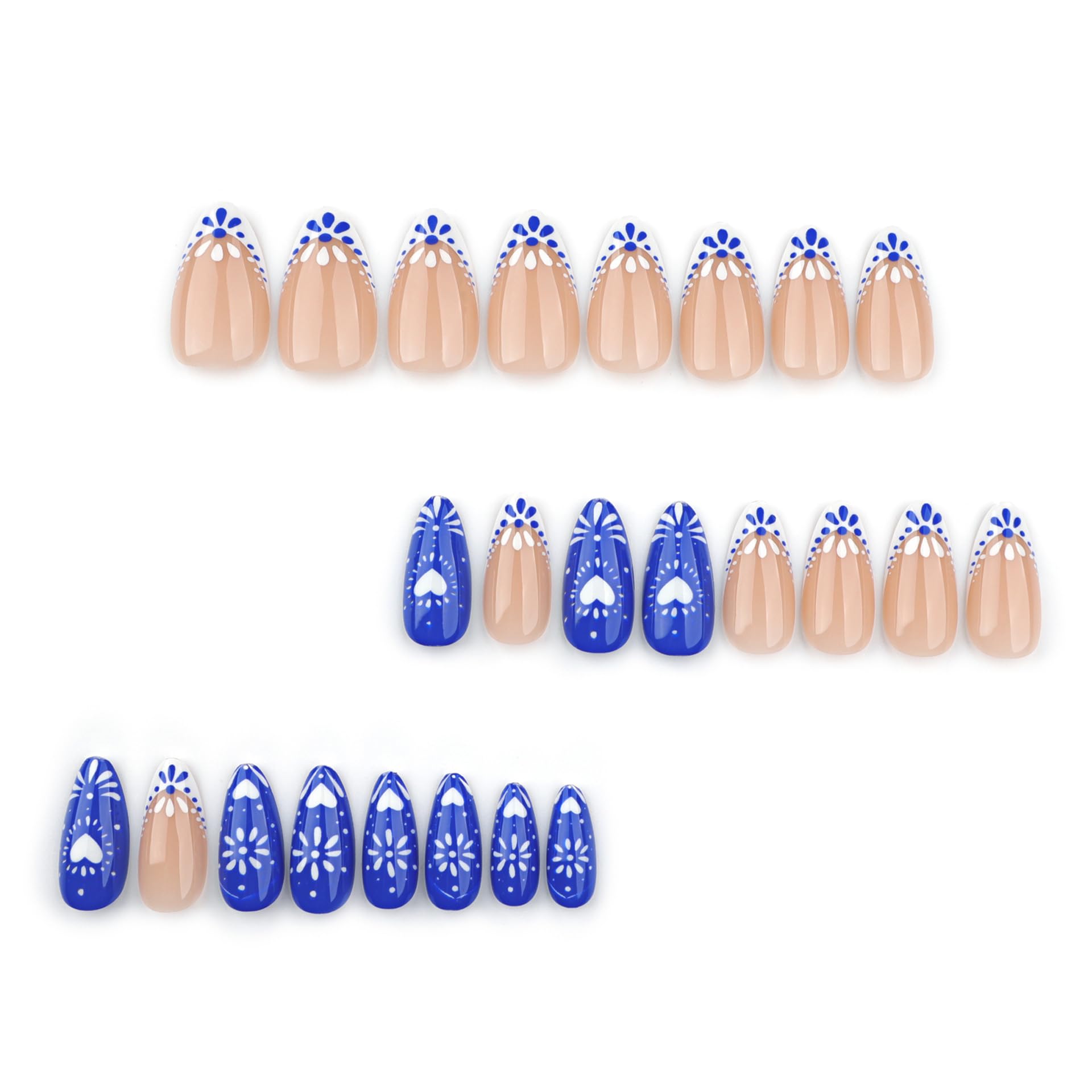XZMeiLun kit contents with glue, jelly tabs, file and cuticle stick for complete application