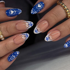 XZMeiLun front packaging showing blue French tips and included tools for quick styling