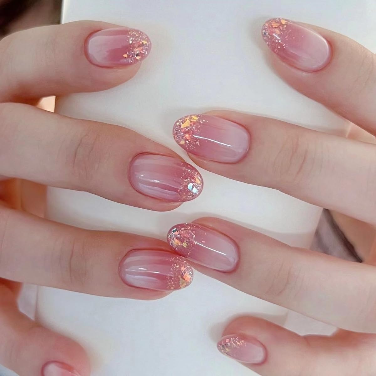 XZMeiLun front packaging showing ombre pink white nails, highlights quick salon look