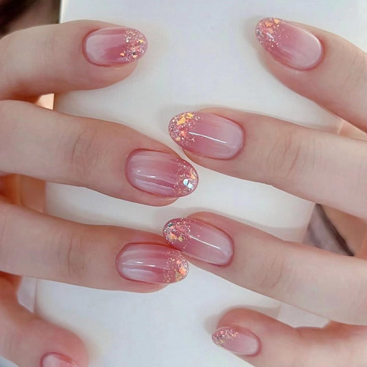XZMeiLun front packaging showing ombre pink white nails, highlights quick salon look