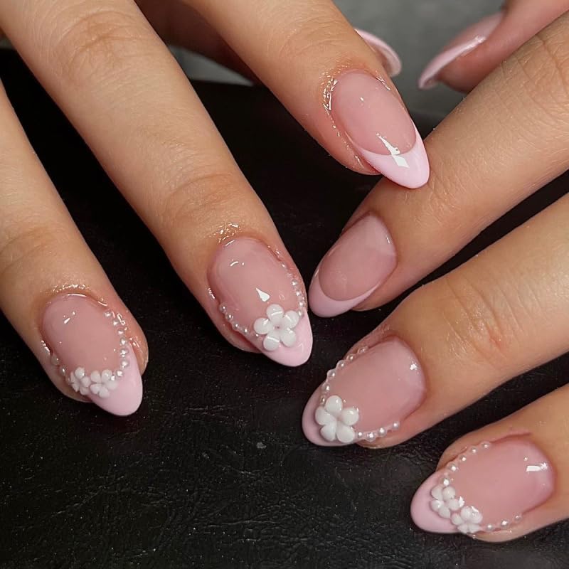 XZMeiLun front packaging showing summer pink French tip nails and benefits