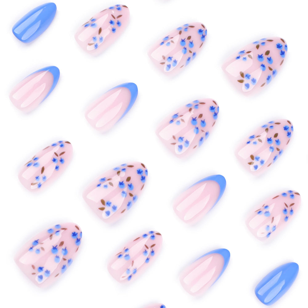 XZMeiLun nails held in hand to show short almond scale and natural-looking fit