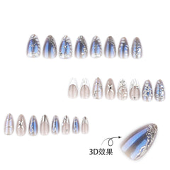 XZMeiLun in-use image applying a press-on nail for quick salon results