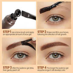 XZMeiLun model before and after illustrating natural-looking defined brows benefit