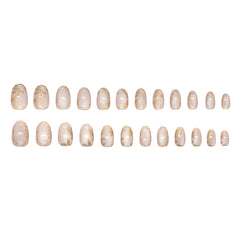 xzmeilun side profile of short round press-on nails demonstrating snug natural fit