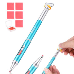 Yacig metal diamond pen front view showing blue body and dual ends for accurate placement
