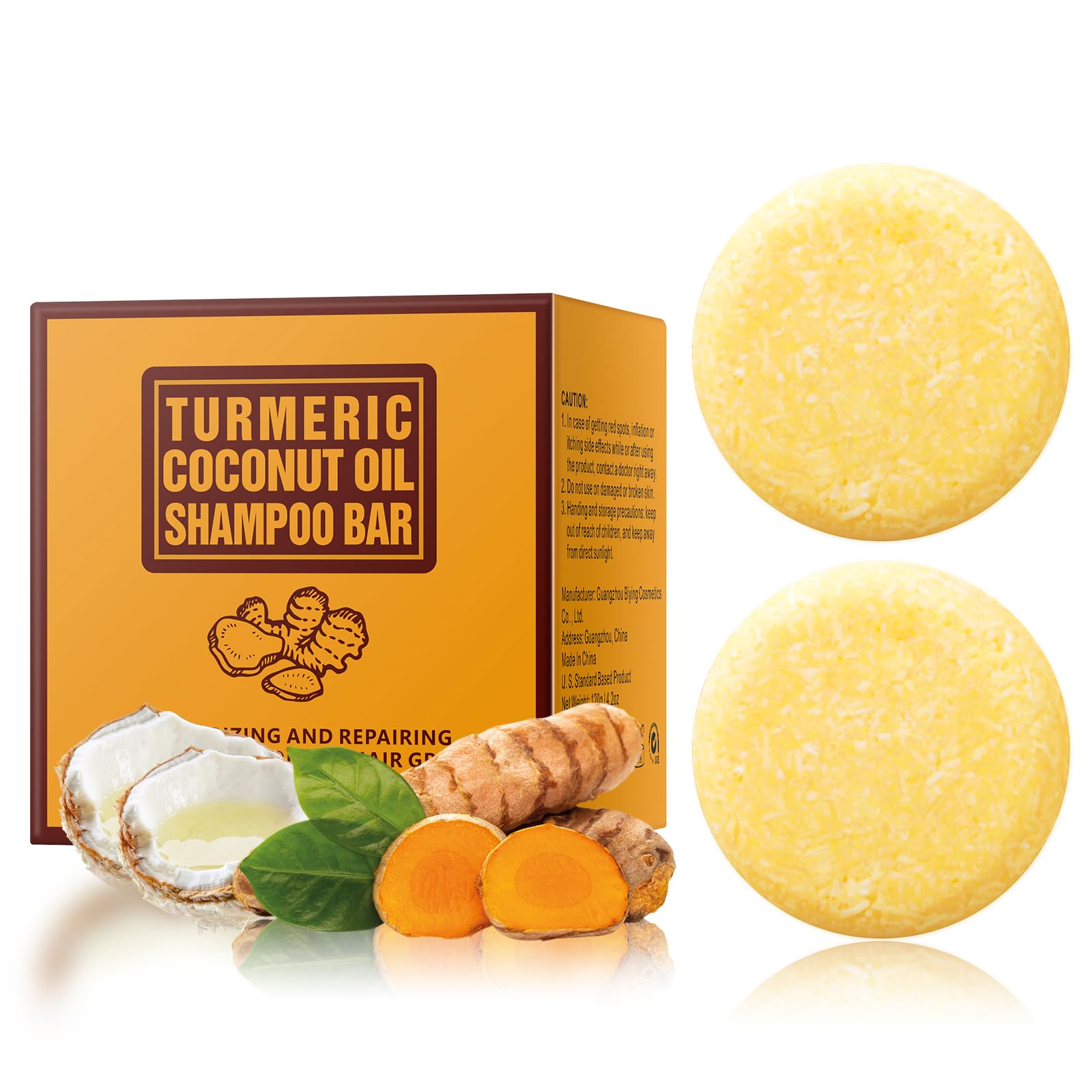 YAFUSIPE shampoo bar front view showing compact 120g solid design and benefits