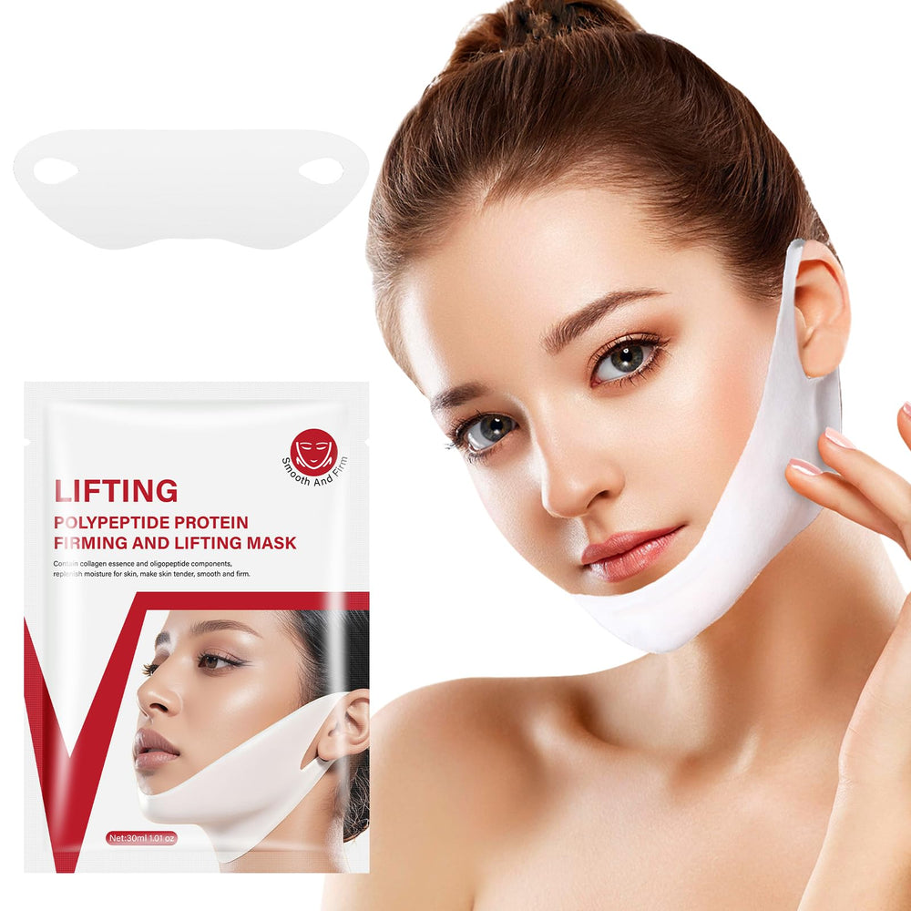 YAFUSIPE side profile wearing mask highlighting chin lift and contouring benefit