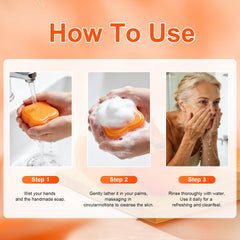 YAFUSIPE persimmon soap on soap dish showing proper storage to extend life