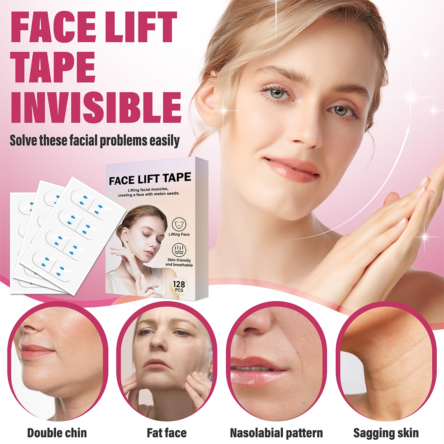 YAGUVI tape being stuck to clean skin demonstrating easy application