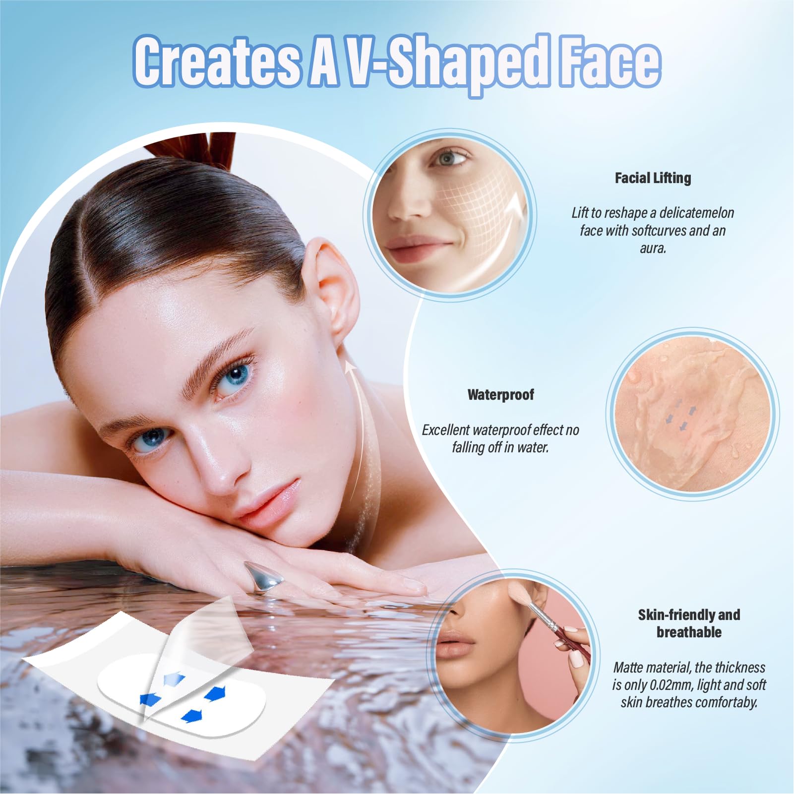 YAGUVI tape blended under makeup for natural finish