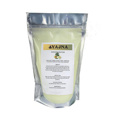 Yajna front packaging showing pure avocado butter, highlights quality