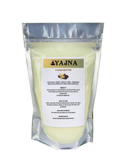 Yajna jar front view showing pure cocoa butter for clean moisturizing