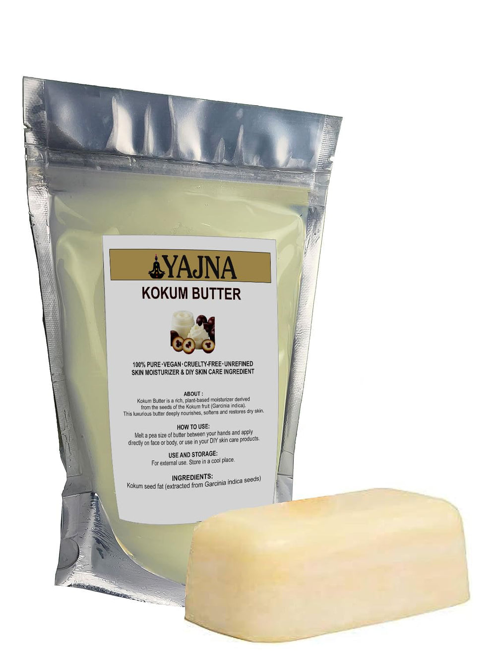 Yajna kokum butter with DIY ingredients showing versatility for skincare recipes