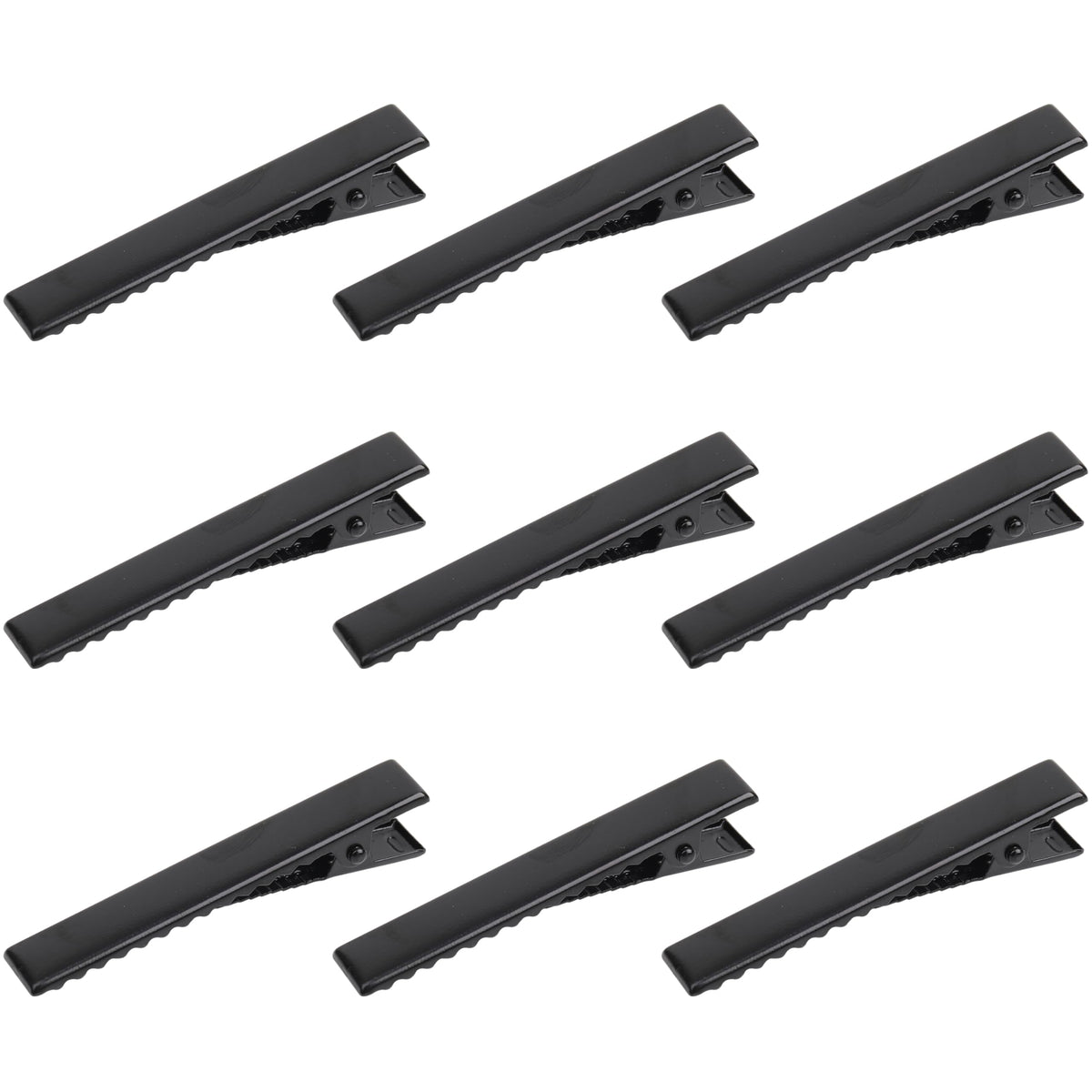 YAKA front view of pack showing 50 black alligator clips and practical bulk supply