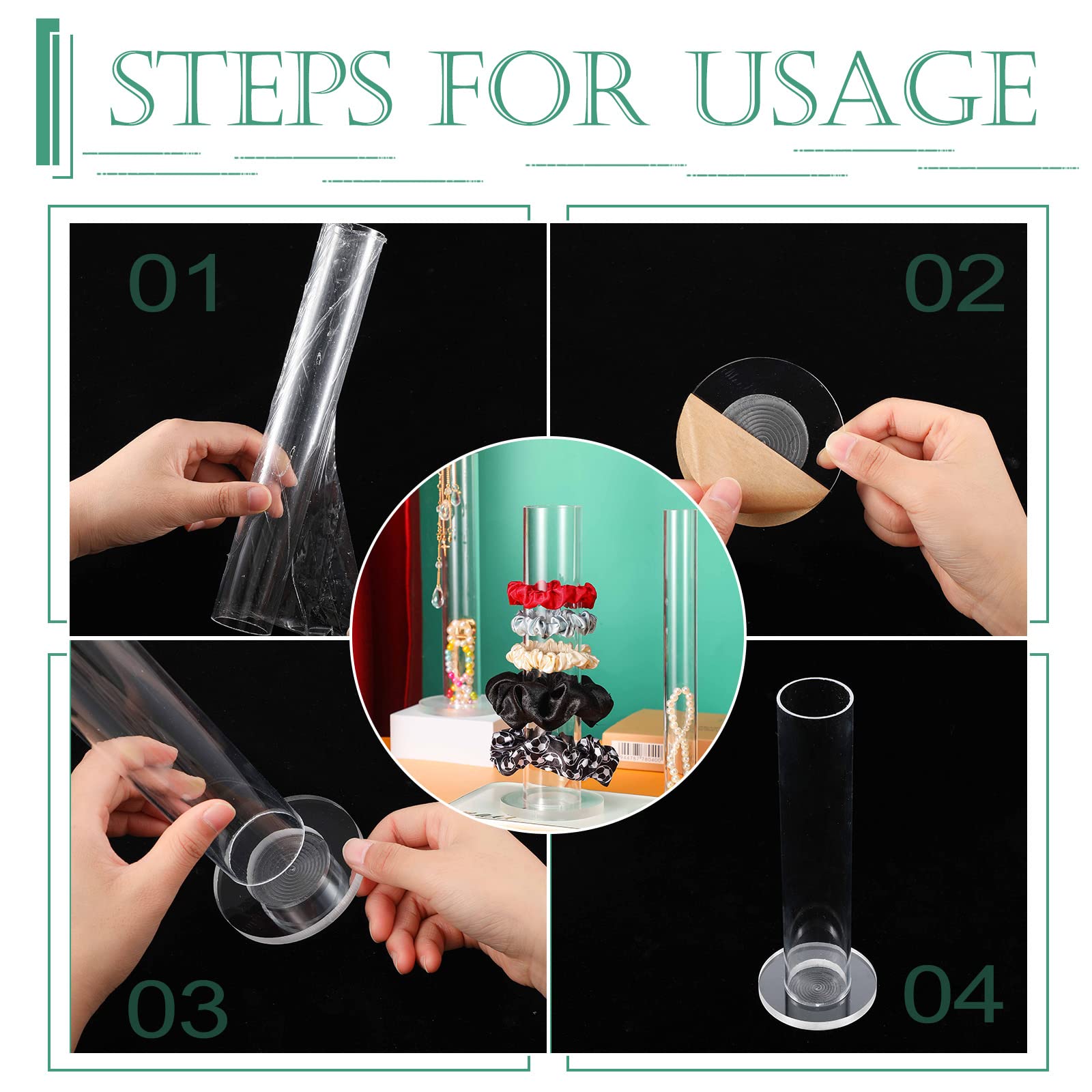 Yalikop clear holders beside makeup bag offering tidy, decorative countertop storage