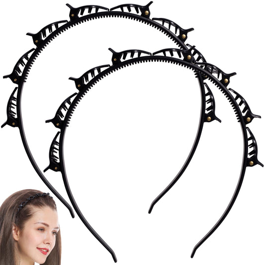 YALOJE front view of two black headbands showing clean design and durability