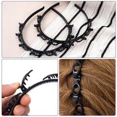 YALOJE headband in use creating braided bangs for a polished look