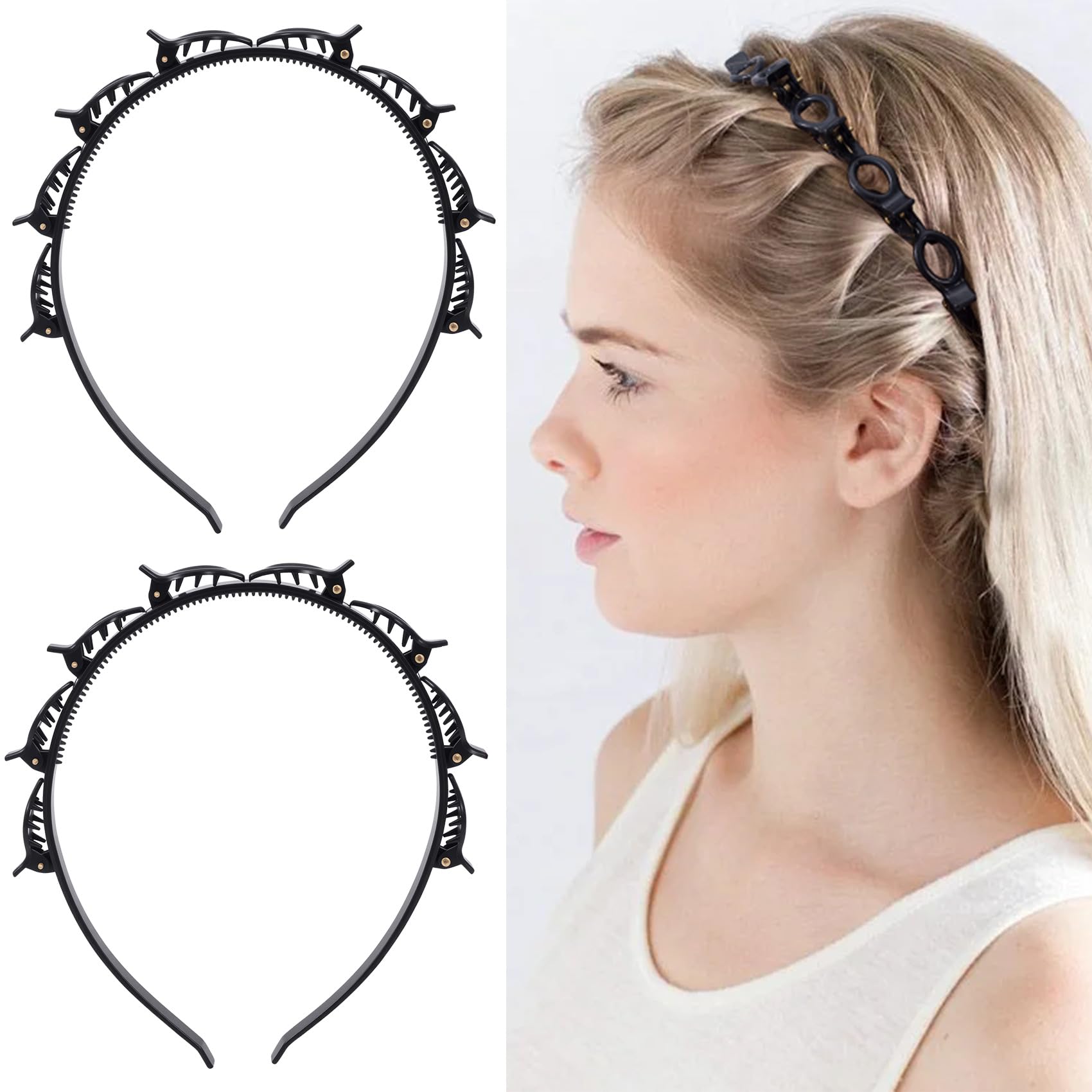 YALOJE lifestyle shot of woman wearing headband for quick stylish convenience