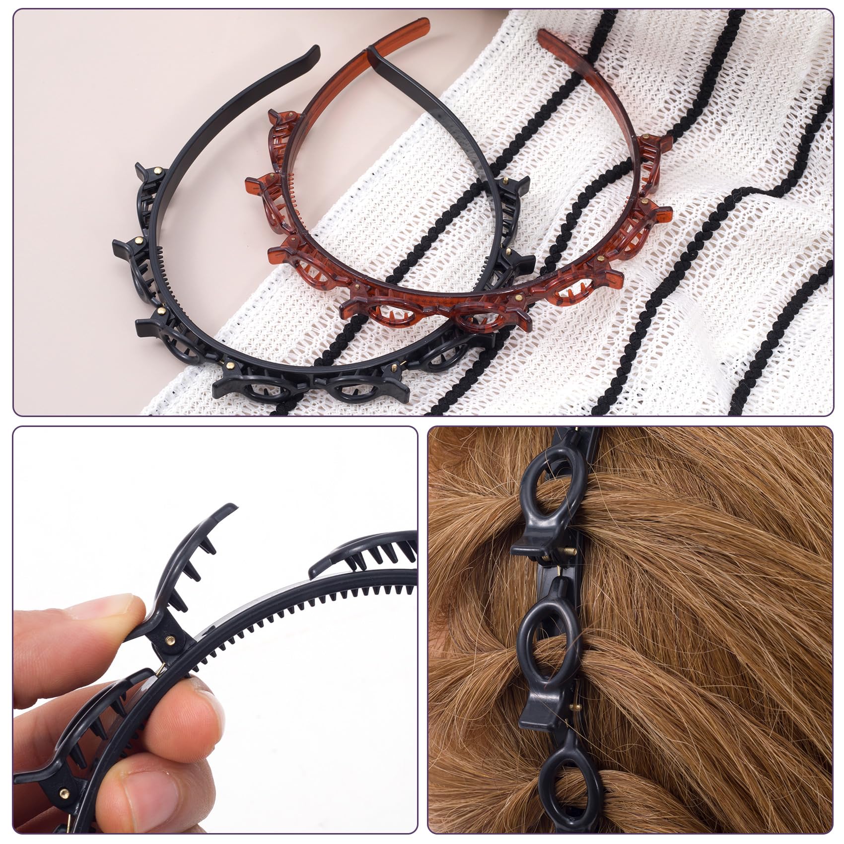 YALOJE top-down view showing eight clips per headband for even tension distribution