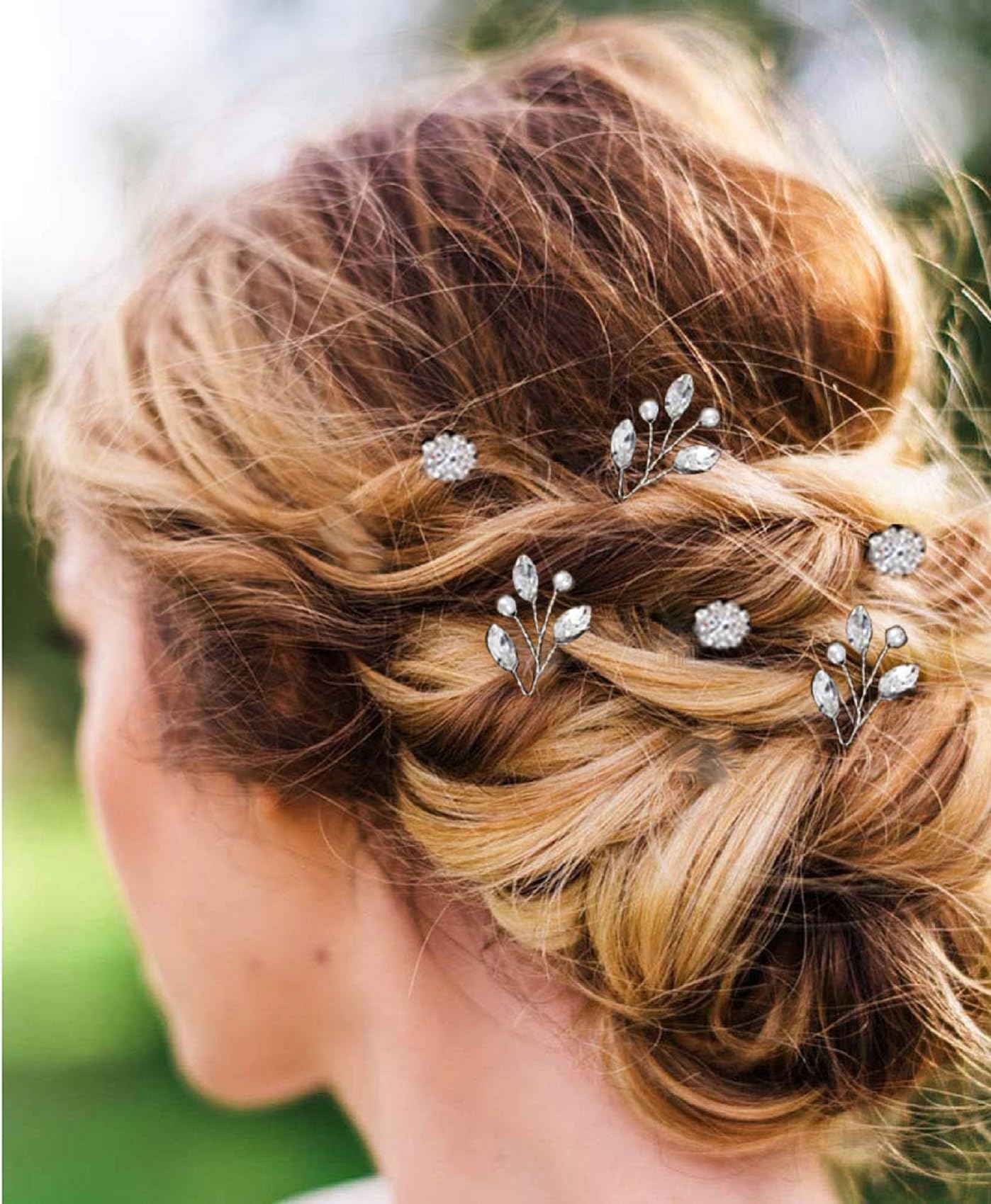 Yandino lifestyle wedding setting showing pins adding polished, romantic accents to bridal look
