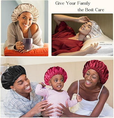 YANIBEST bonnet in bedroom lifestyle scene highlighting overnight hair protection benefit