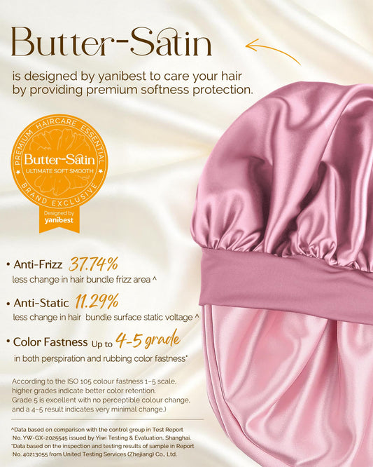 YANIBEST satin texture close-up showing smooth fabric for less friction