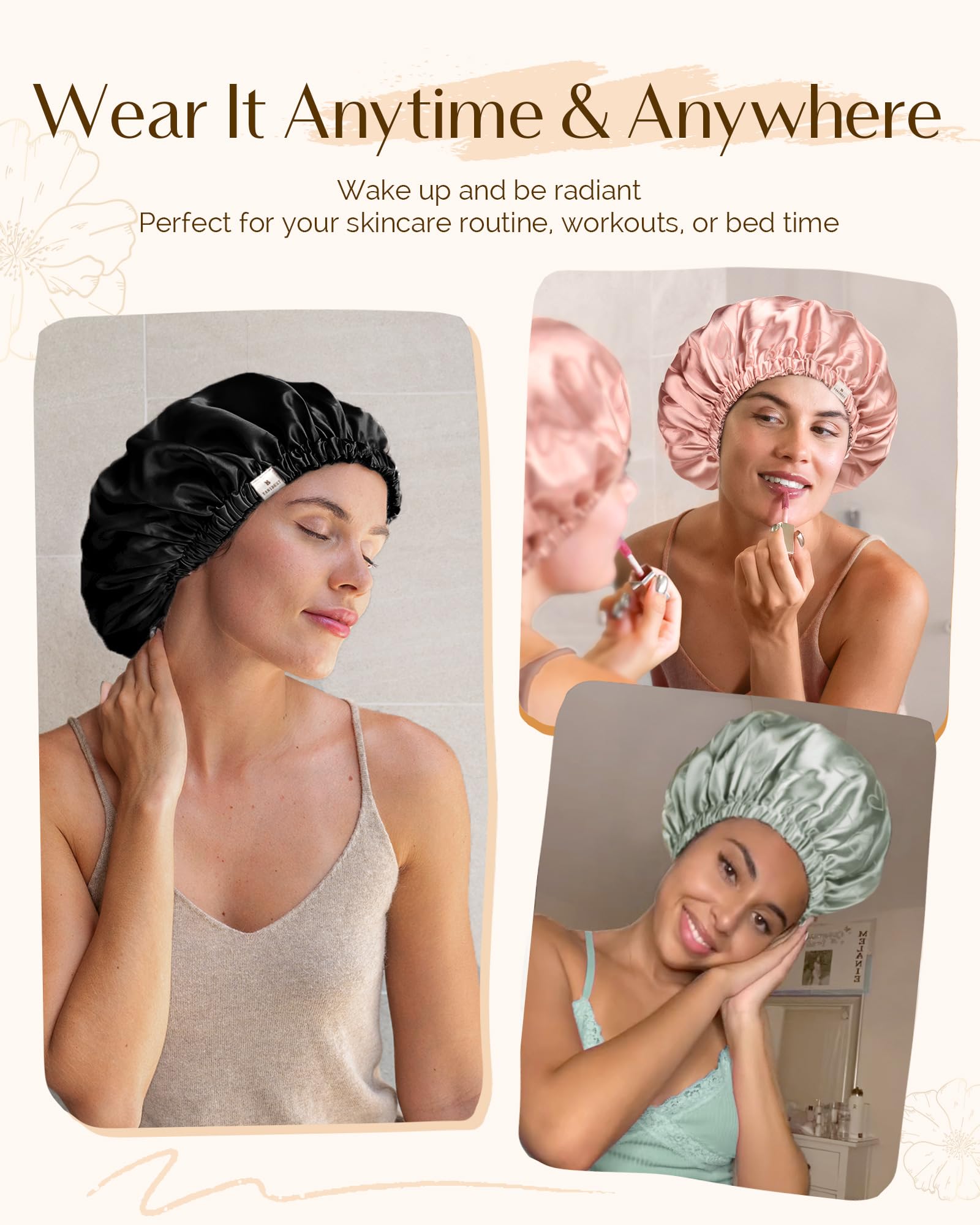 YANIBEST bonnet on bedside table illustrating nightly hair care
