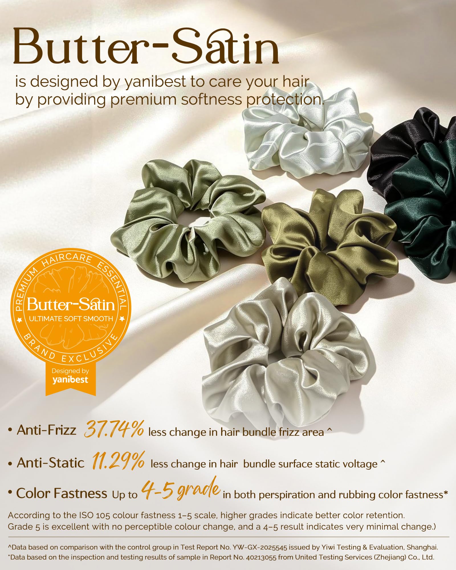 YANIBEST satin texture close-up showing smooth fabric and gentle grip
