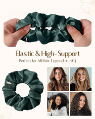 YANIBEST scrunchie next to ruler showing stretch and size range