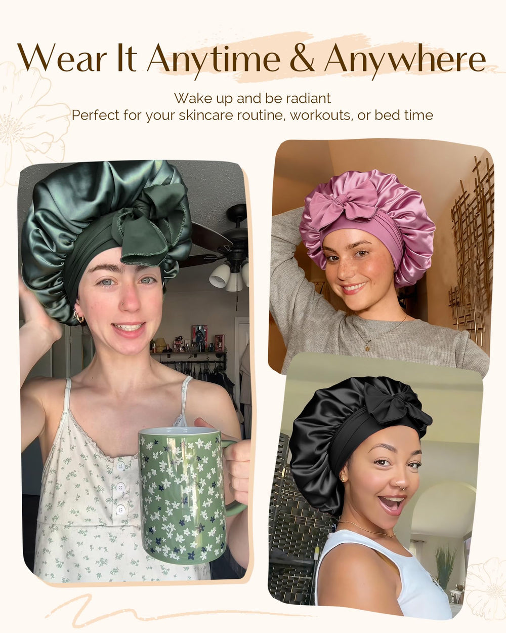 YANIBEST bonnet held in hands showing size and lightweight portability