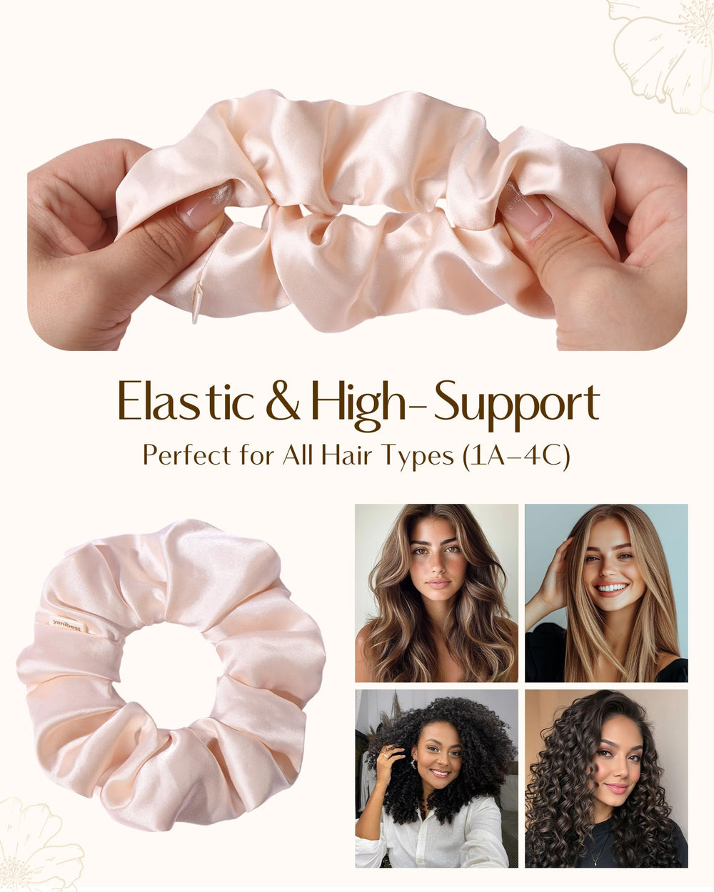 YANIBEST scrunchie wrapped on pillow illustrating comfortable, sleep-friendly design