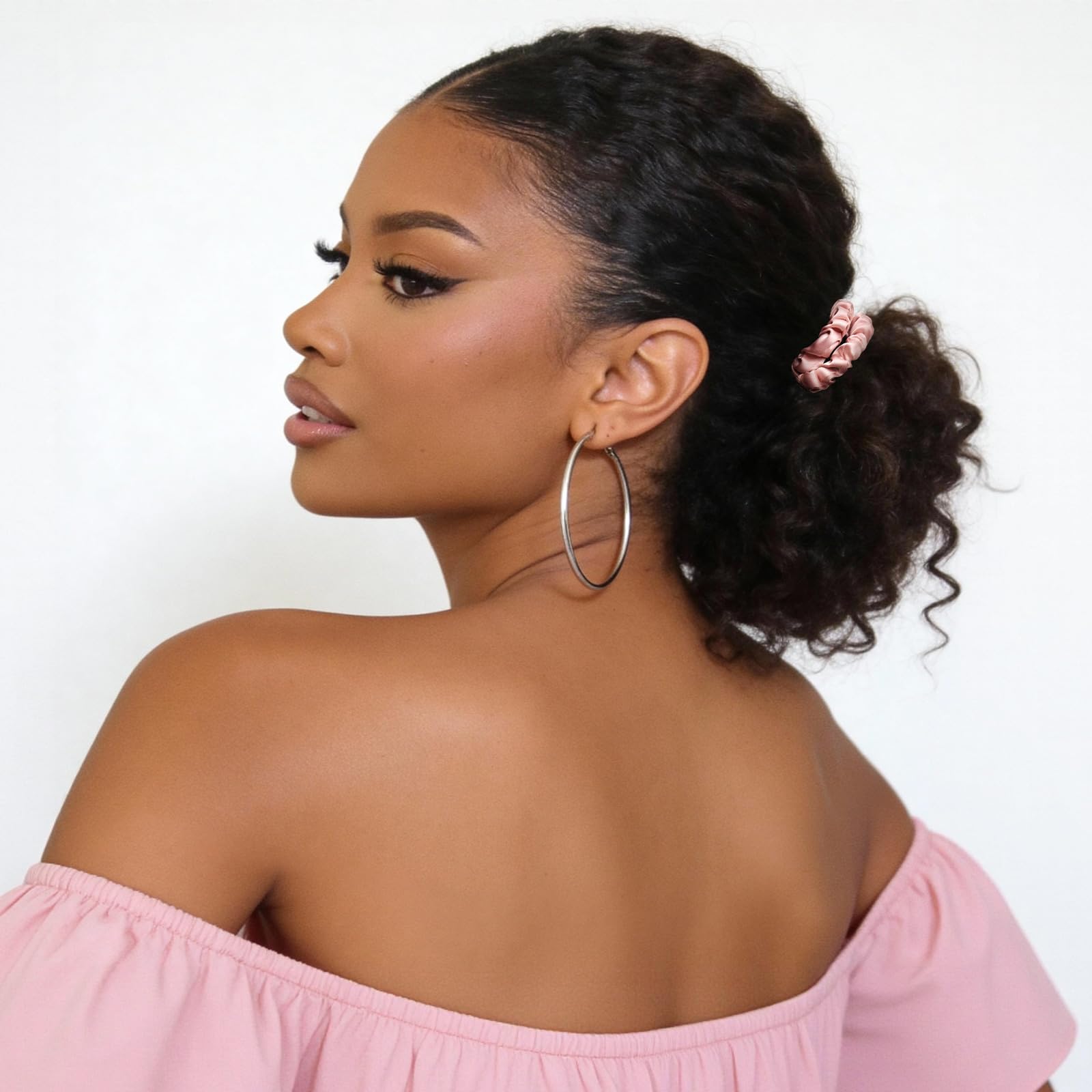 YANIBEST scrunchie worn while sleeping showing crease-free overnight protection benefit