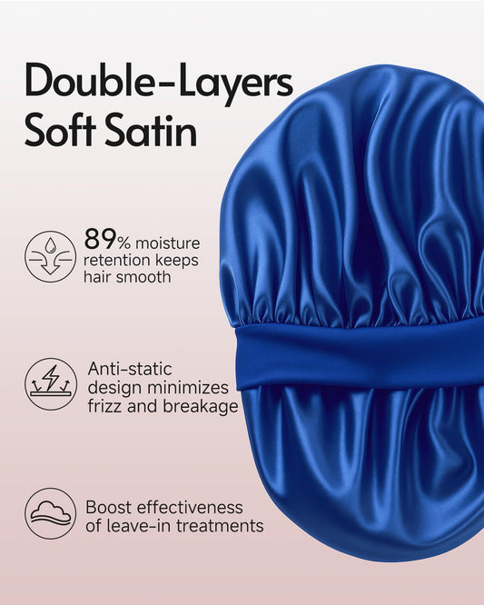 Yanideer satin double-layer closeup showing smooth fabric that reduces friction
