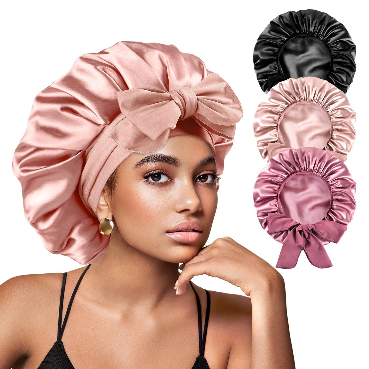 Yanideer bonnet front view showing blush-pink packaging and protective design