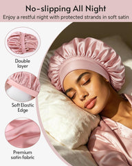 Yanideer satin bonnet elastic edge detail demonstrating secure non-slip hold