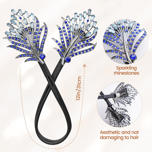 Yanwenx close-up of feather and rhinestones, decorative sparkle benefit