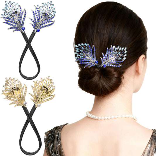 Yanwenx front packaging showing two crystal bun makers, elegant accessory benefit