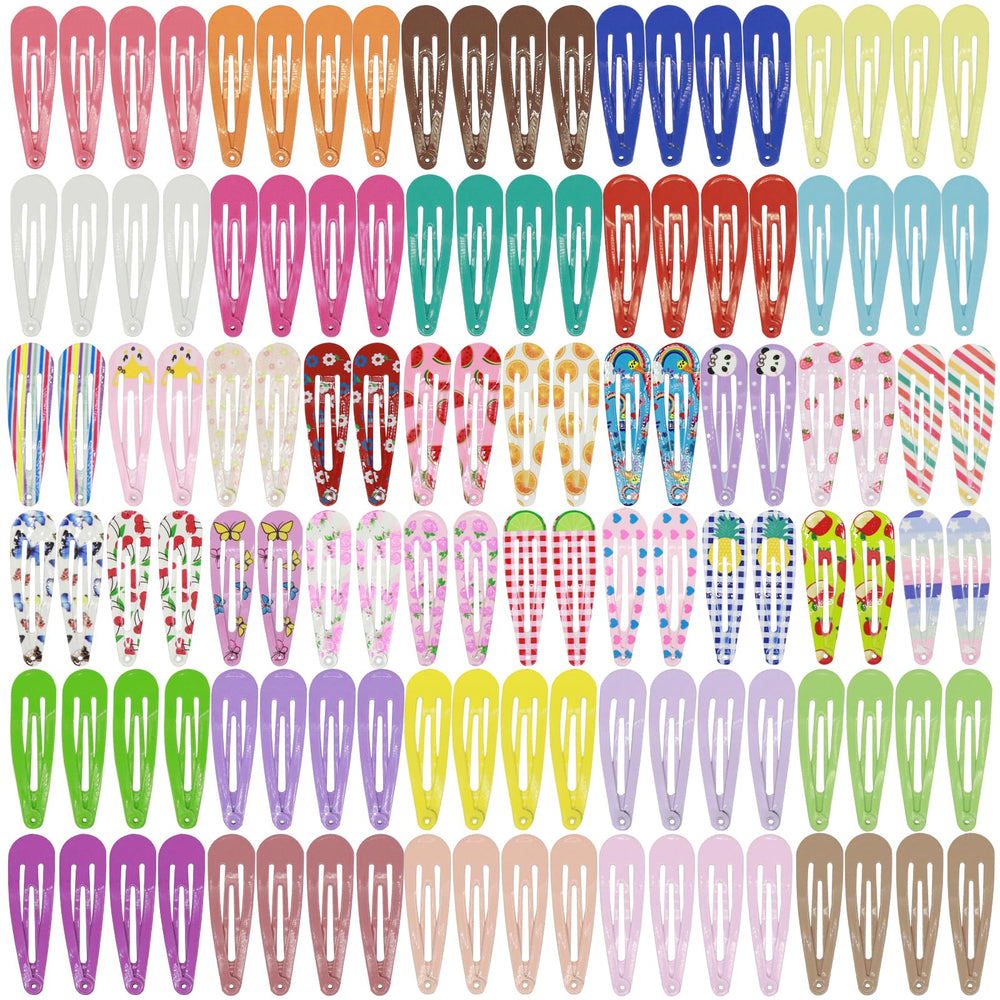 YAOKUA front pack showing 120 colorful snap hair clips for variety
