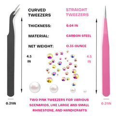 Yaoociy straight stainless tweezer detailed tip for larger charm grip