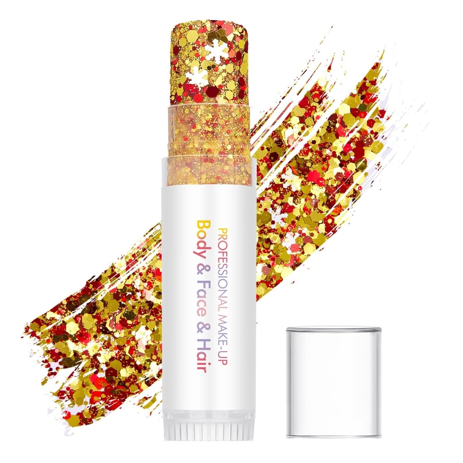 Yaper front packaging showing red white gold glitter gel and benefits