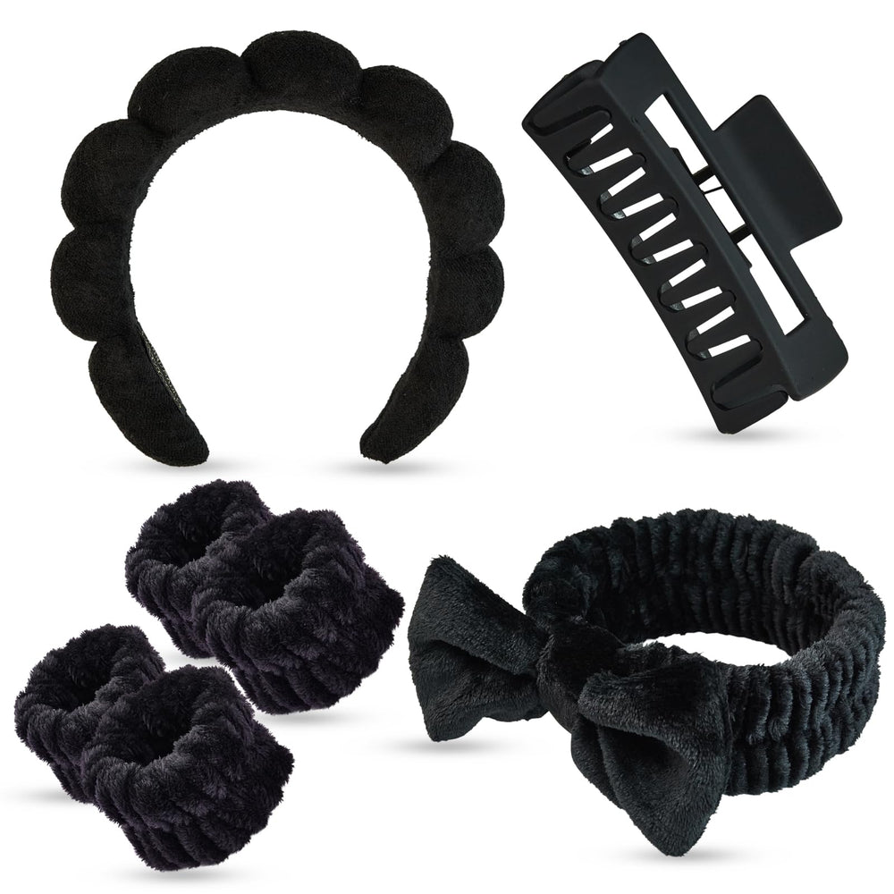 Yaqulen front packaging showing complete black spa set and easy storage benefit