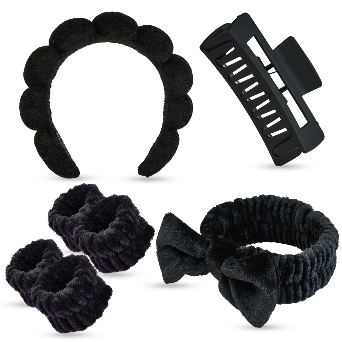 Yaqulen front packaging showing complete black spa set and easy storage benefit