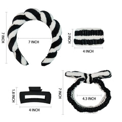 Yaqulen headband in use during face wash keeping hair back
