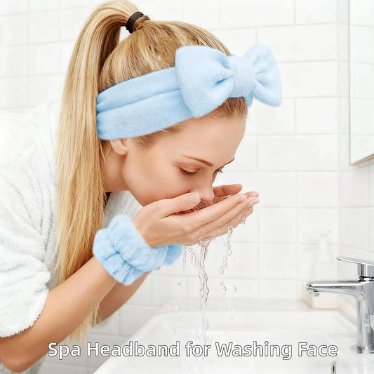 Yaqulen towel headband close-up highlighting absorbent sponge material and comfort
