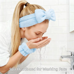 Yaqulen towel headband close-up highlighting absorbent sponge material and comfort