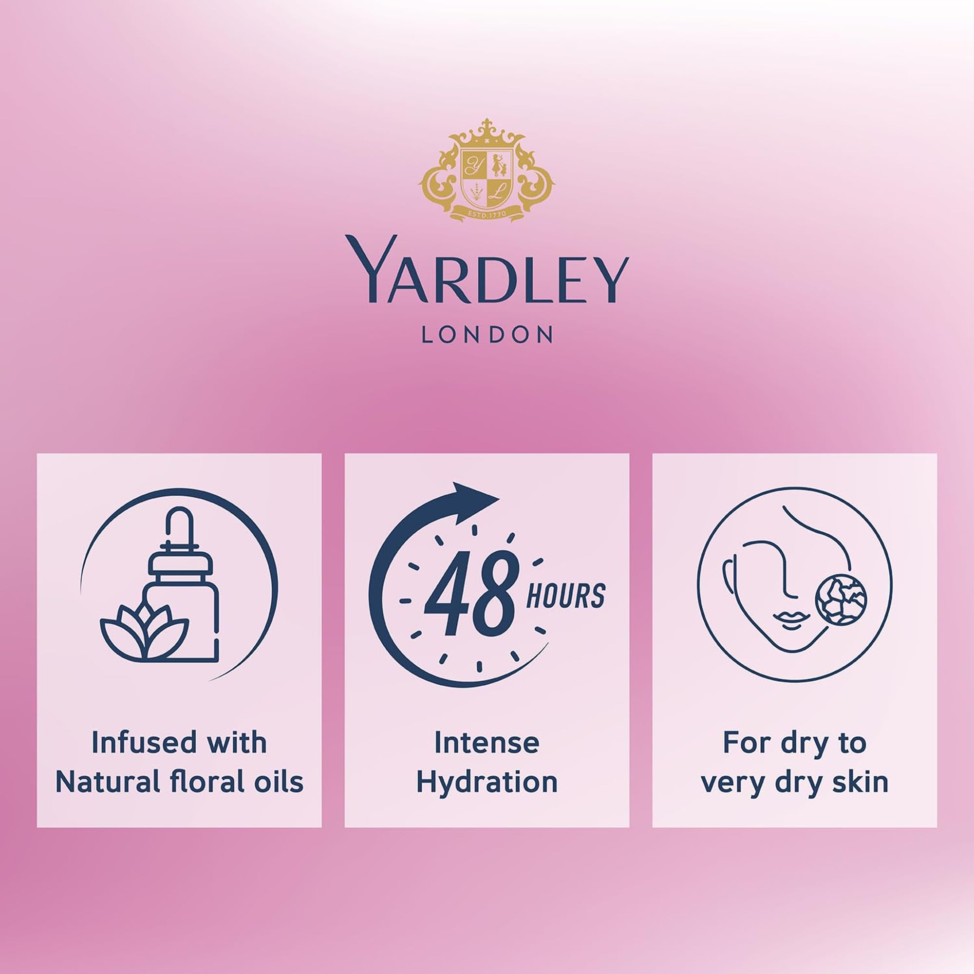 Yardley bottle styled on bathroom shelf conveying everyday freshness